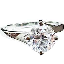 American Diamond Silver Ring; Original & Certified